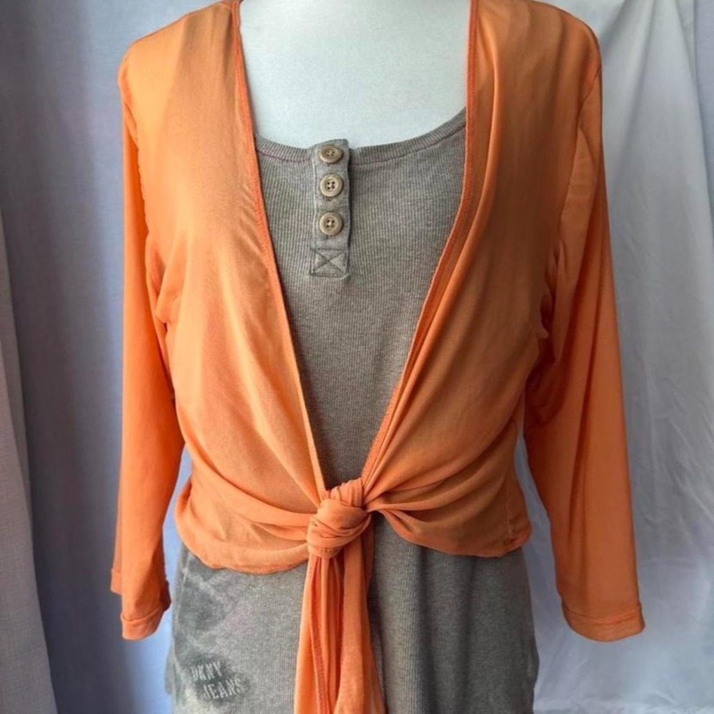 Hot Ice Collection y2k orange mesh cardigan